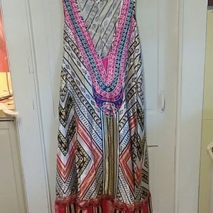 NEVER WORN Vintage COLORFUL printed SILK Dress🌝